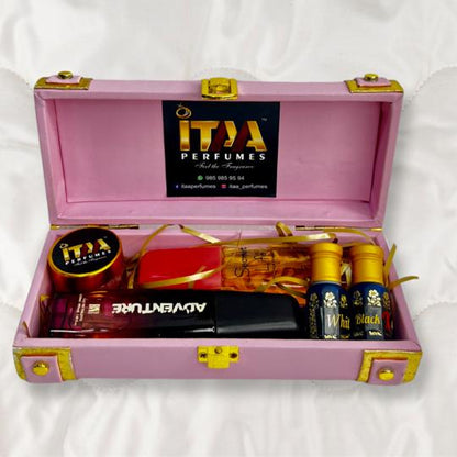 Customized Name Perfume Gift Set And Dry Fruit Box Worth Rs 500 FREE