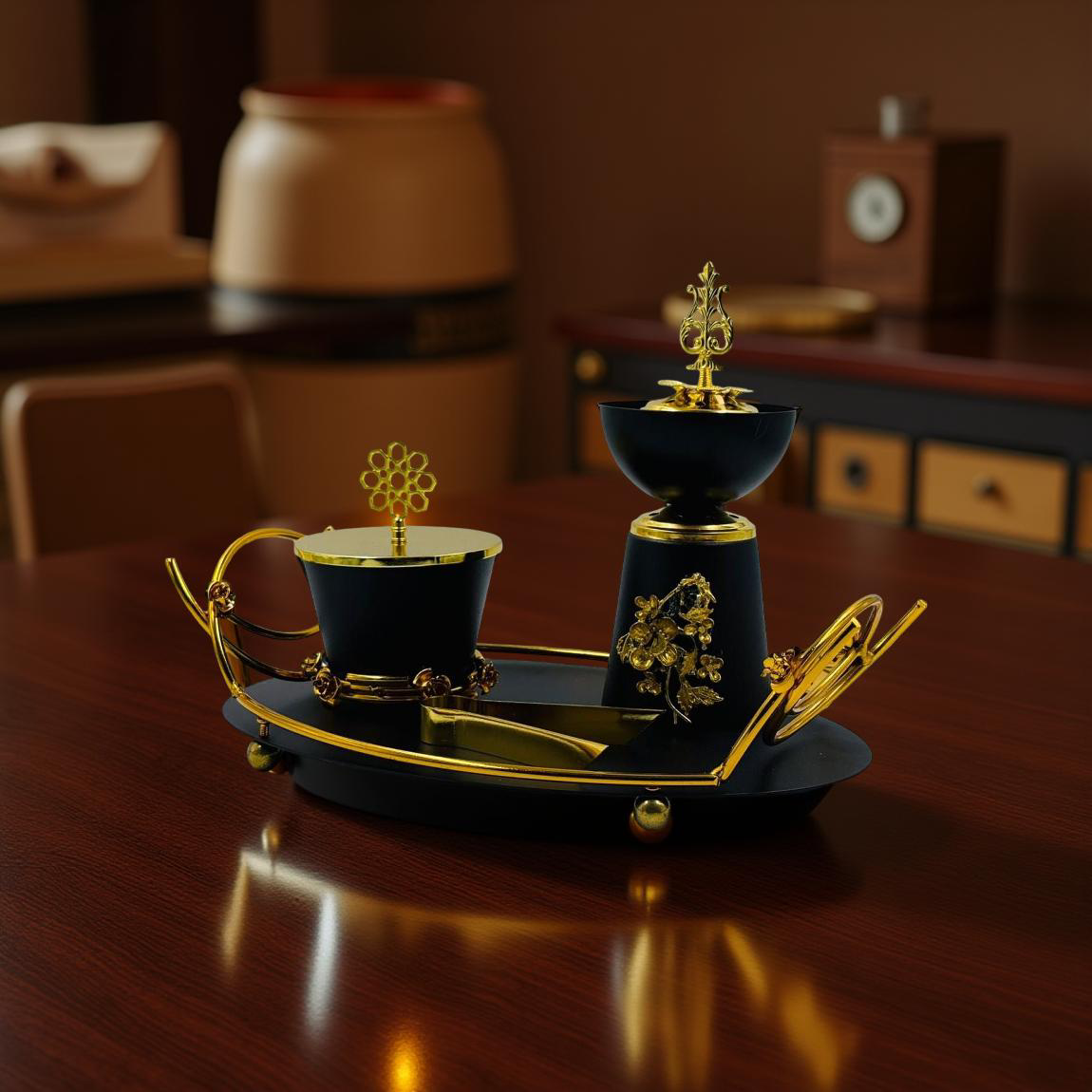 Bakhoor Burner Set with Tray – Luxury Incense Burner for Home